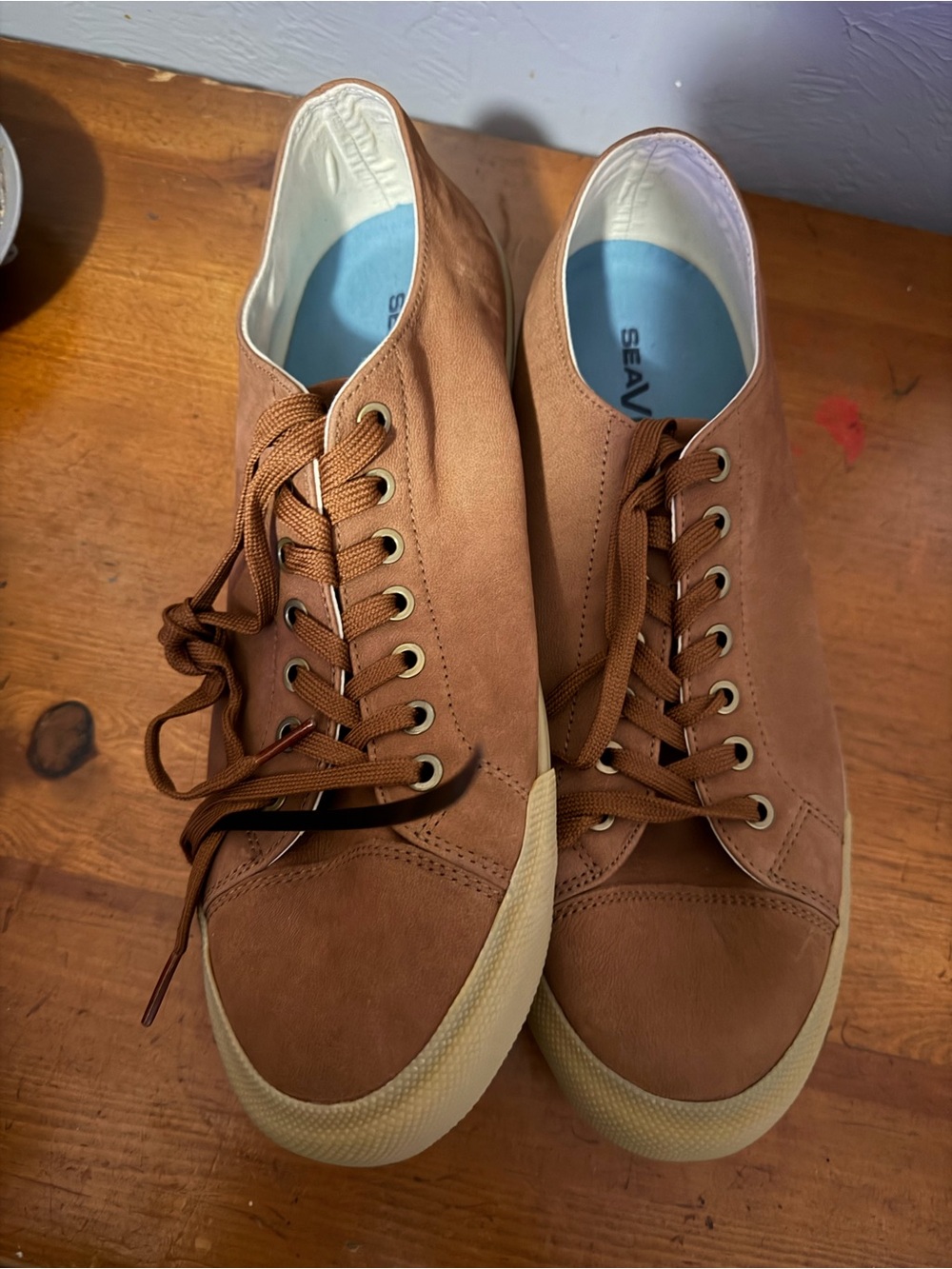 SeaVees Men's Brown Lace-Up Canvas Sneakers